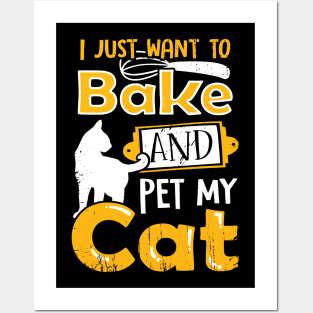 Baker Baking Lover Cat Owner Gift Posters and Art